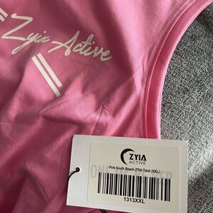 Zyia Active South Beach Sleeveless Tank Top Pink Size XXL Rare Find